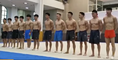 中国体操男队亮出47个新动作。视频截图
